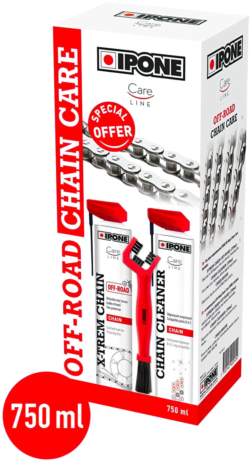 IP-BOXCHAINCARE/2 Kit di cura della catena offroad Ipone Care Line, COD: IP-BOXCHAINCARE/2