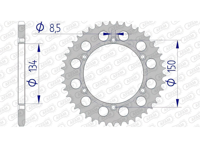 1074602006 Corona Afam alluminio Z44 Kawasaki KX / KXF, COD: '1074602006