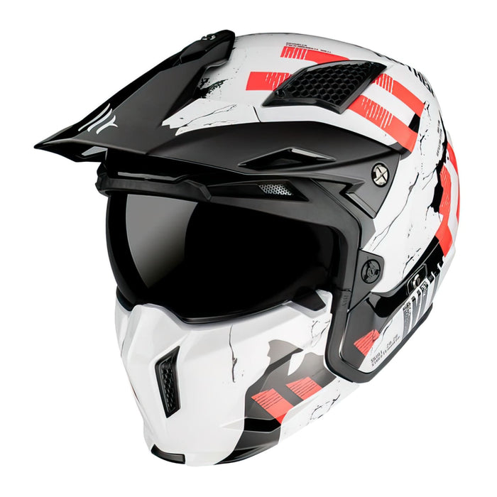 SF-178218 Casco trial MT Streetfighter SV Skull bianco perla lucido XXL