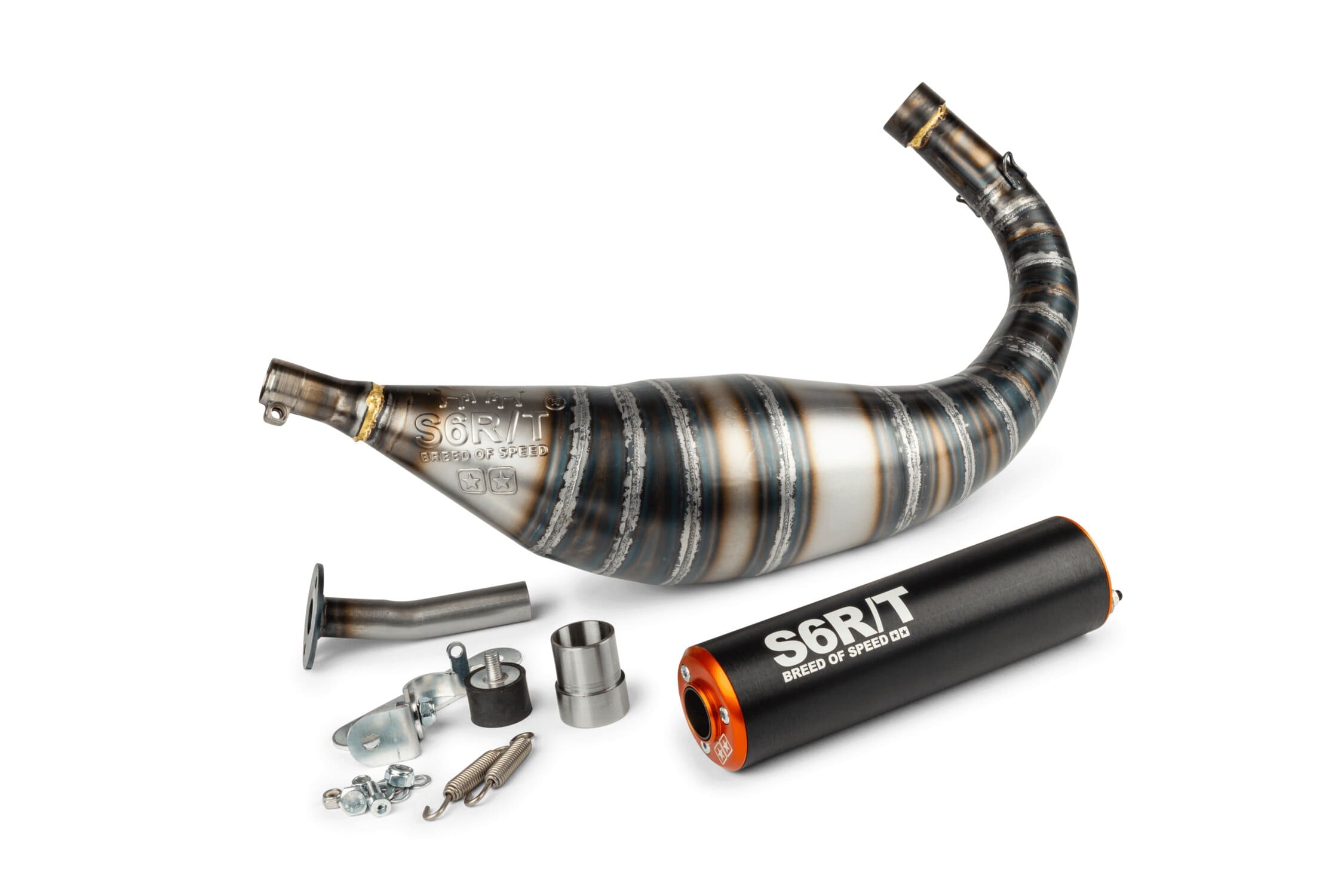 S6-96188851/BO Marmitta Stage6 R/T 80 - 90cc CNC Arancio / Nero Minarelli AM6, COD: S6-96188851/BO