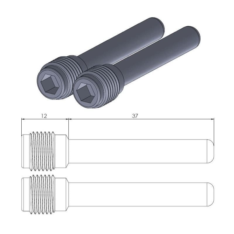 MMAST-17020389 Perno pastiglie freno Moto Master anteriore RM 125 / 250 1989 à 1995, COD: MMAST-17020389