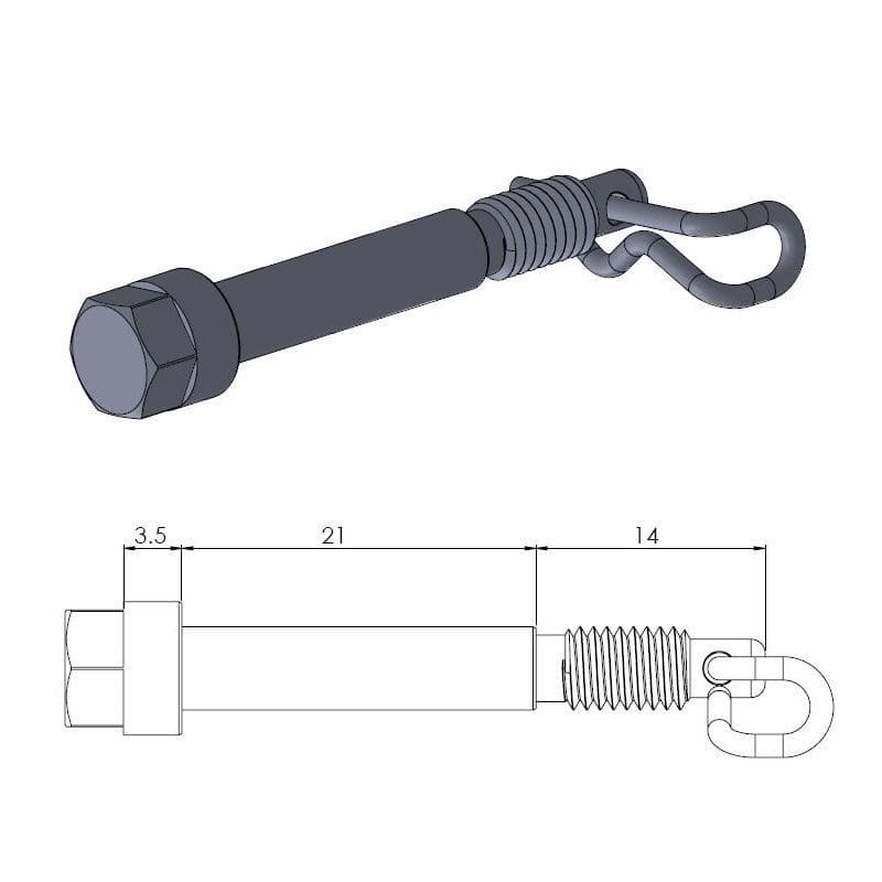 MMAST-17020394 Perno pastiglie freno Moto Master anteriore TC / SX 50, COD: MMAST-17020394