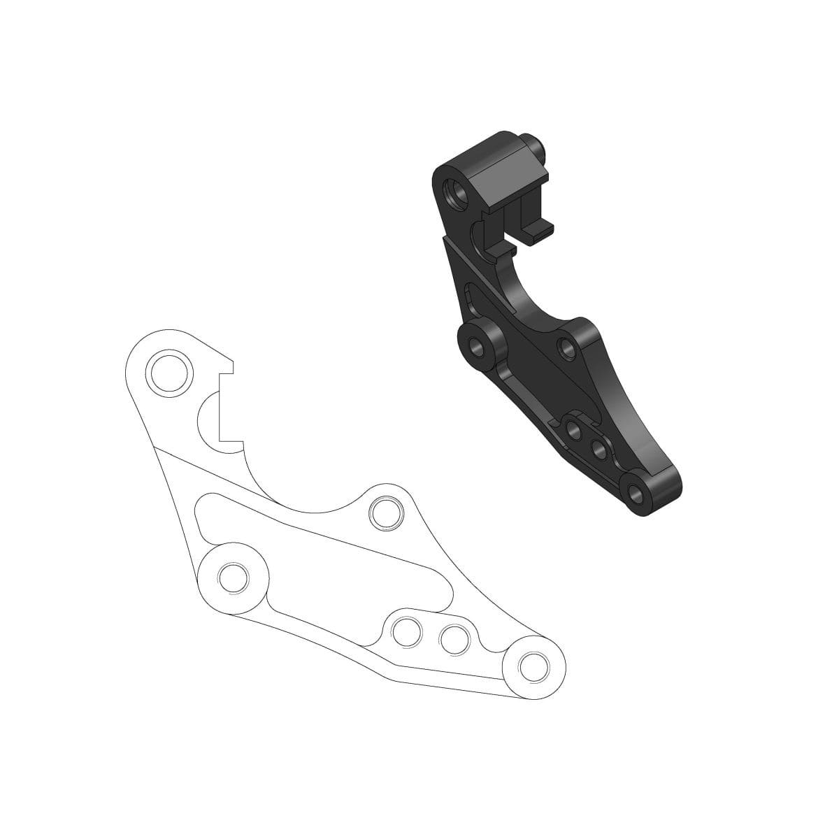 MMAST-17040408 Brake Caliper Bracket Moto Master 298mm CR / CRF 2004 - 2014