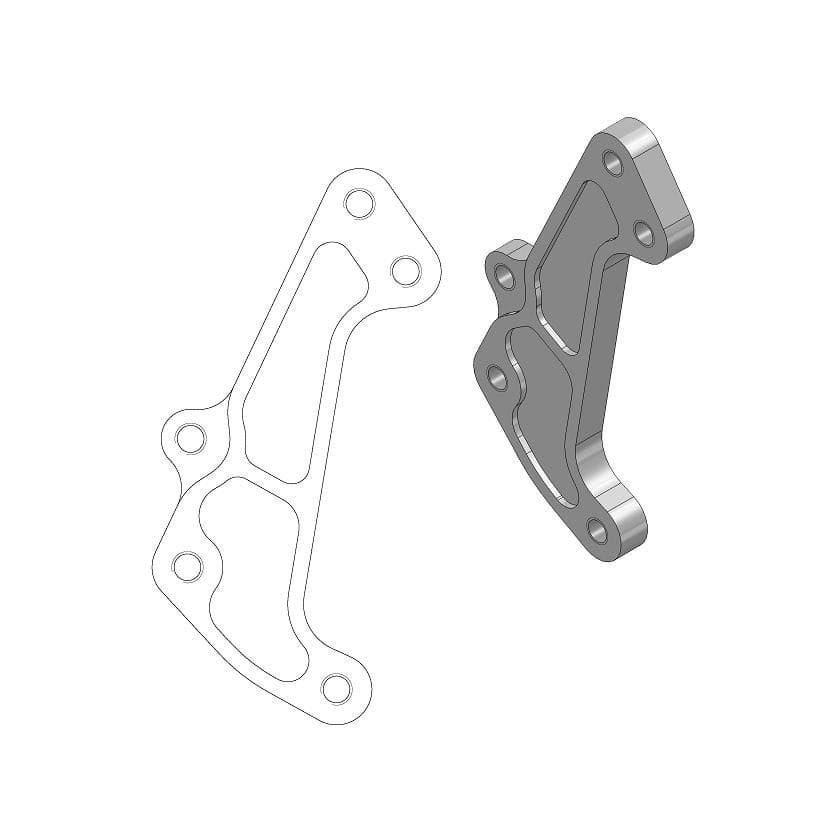 MMAST-17040457 Supporto pinza freno Moto Master Supermotard Racing 320mm Beta RR, COD: MMAST-17040457