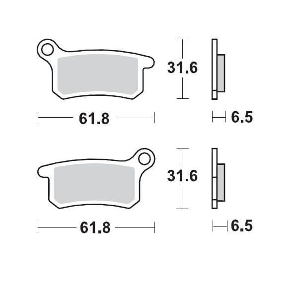 MMAST-17211282 Pastiglie freno posteriore Moto Master 094611 Sinter Pro Racing TC / SX 65, COD: MMAST-17211282