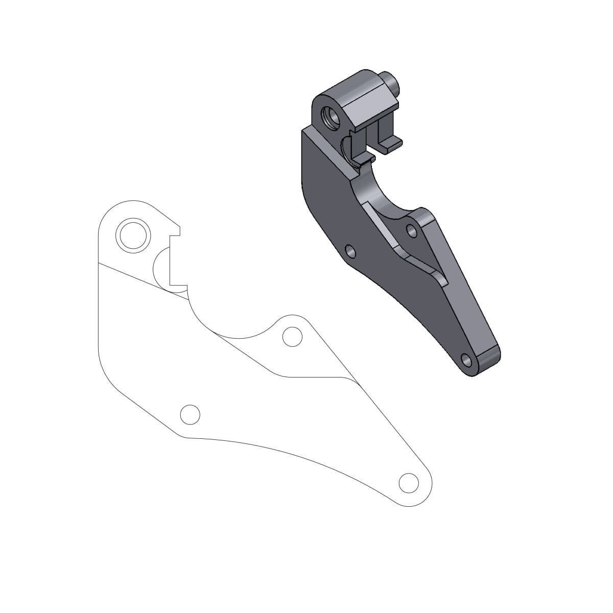 MMAST-17420336 Supporto pinza freno Moto Master Street CR / CRF 2004 - 2014, COD: MMAST-17420336