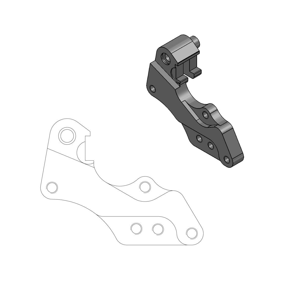MMAST-17420352 Supporto pinza freno 298mm Moto Master YZF 1998 - 2006 / WRF 1998 - 2016, COD: MMAST-17420352
