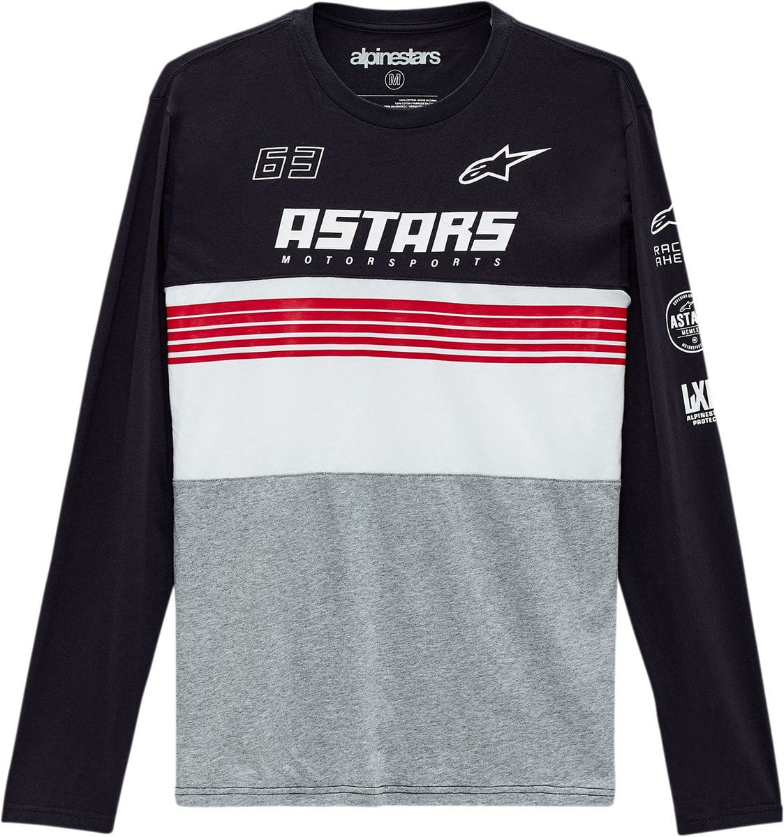 ALP303020862 Alpinestars Turbo Long Sleeve T-Shirt Black/Mottled Grey XL