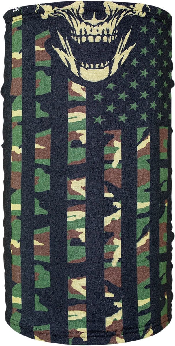 ZAN25020251 Tubo collo Motley Tube Zanheadgear rivestito micropile Woodland Camo Flag