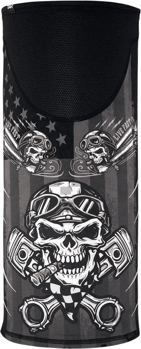 ZAN25020273 Tubo collo Motley Tube Zanheadgear Sportflex antivento Biker Skull