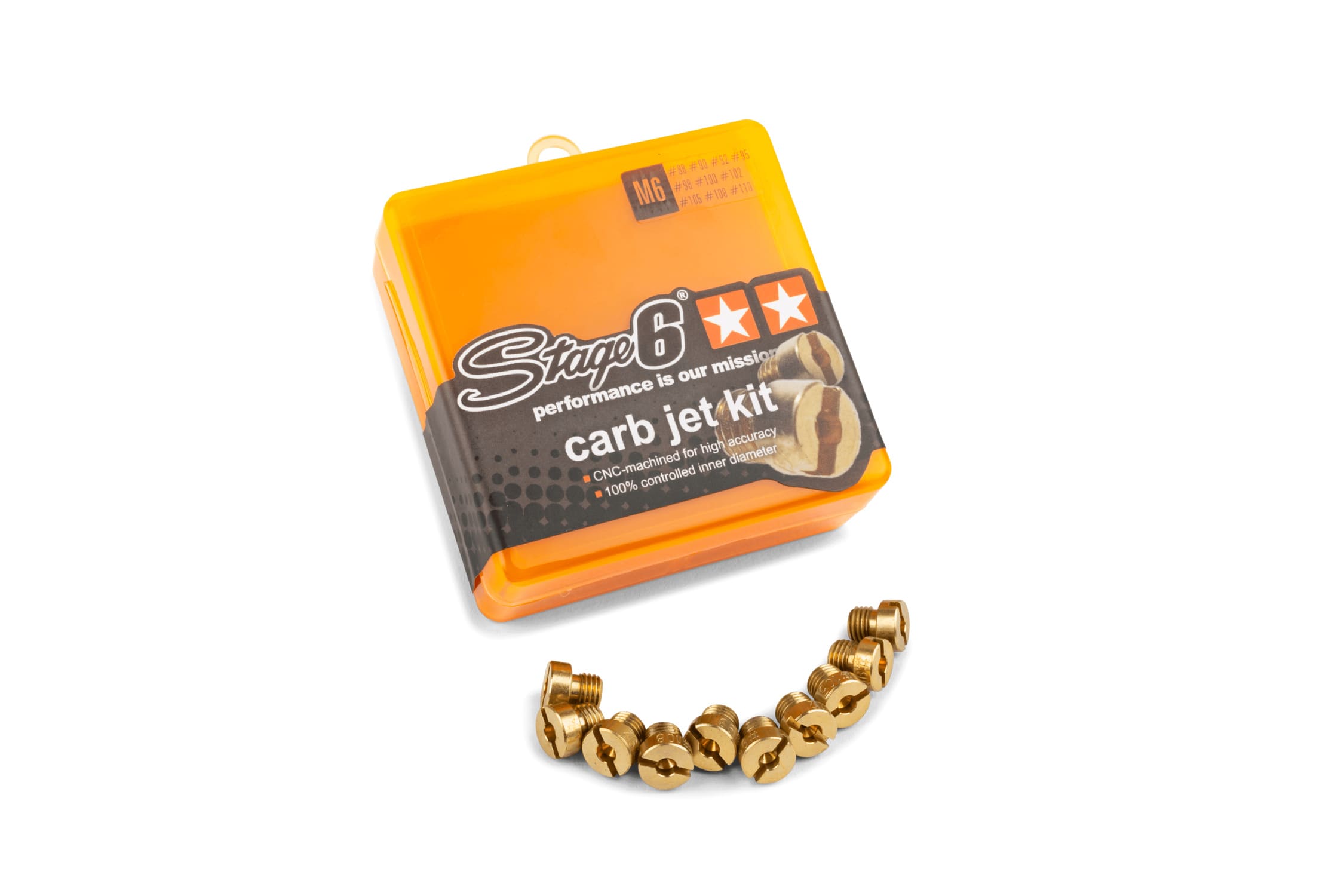 S6-28DEL6-005 Set Getti Carburatore, Stage6, Dellorto 6mm - 10 pezzi, 112-135, COD: S6-28DEL6-005