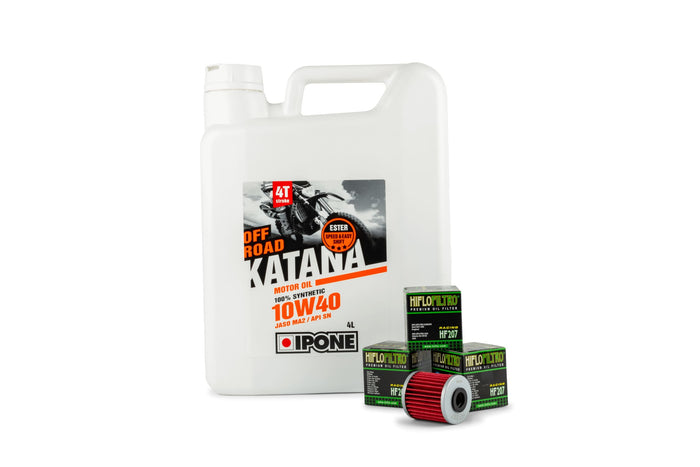 HF207/PACK01 Kit cambio olio (3 filtri) Ipone 10W40 KXF / RM-Z 250 / 450, COD: HF207/PACK01