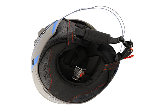 CGN515407 Casco jet Trendy T-406 Hopis grigio/blu/nero opaco L