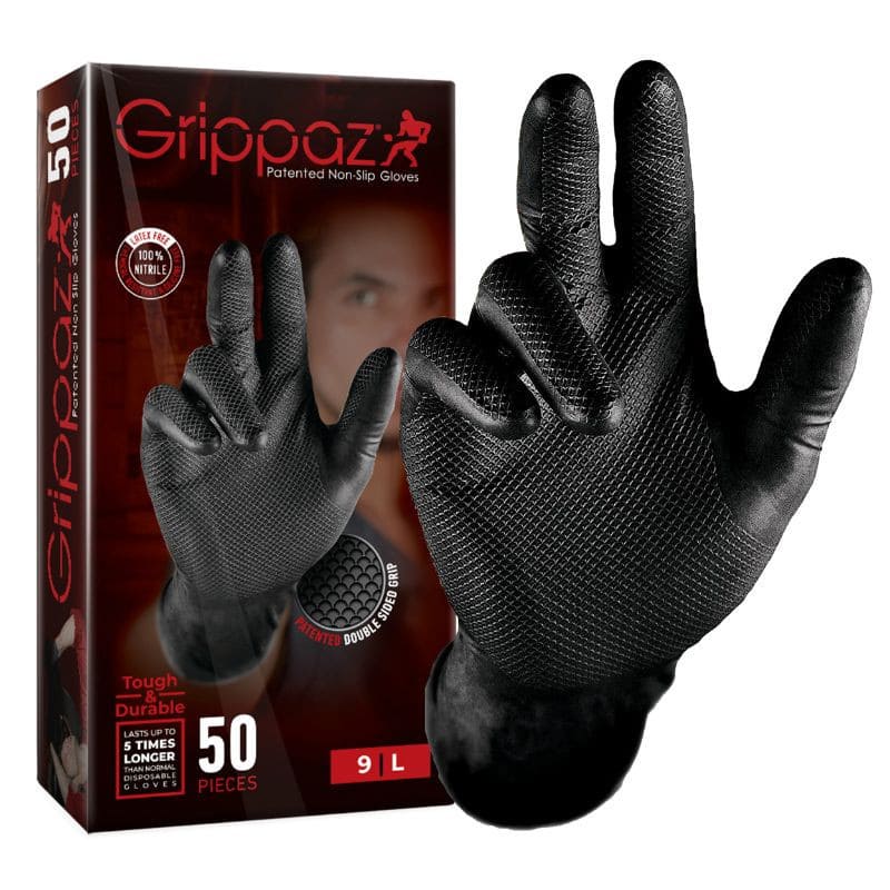 EKP-169459 Guanti da officina in nitrile nero alta resistenza - 25 paia - T7 (S)