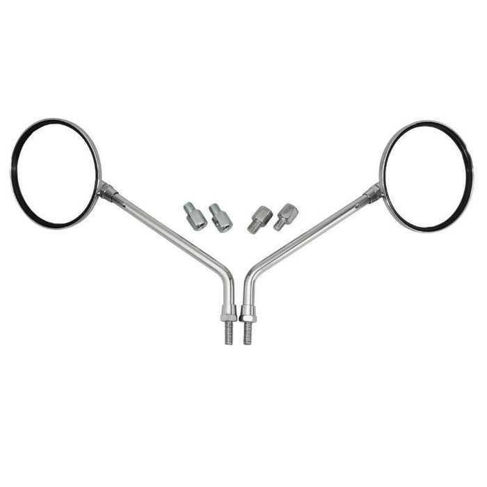 L-SP154984 Specchietto vintage s/d rotondo d.103mm - d. 8mm e 2 riduttori M10 cromato