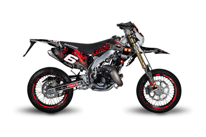 S6-058804/RE Kit deco Stage6 rosso - nero Honda HM 50, COD: S6-058804/RE