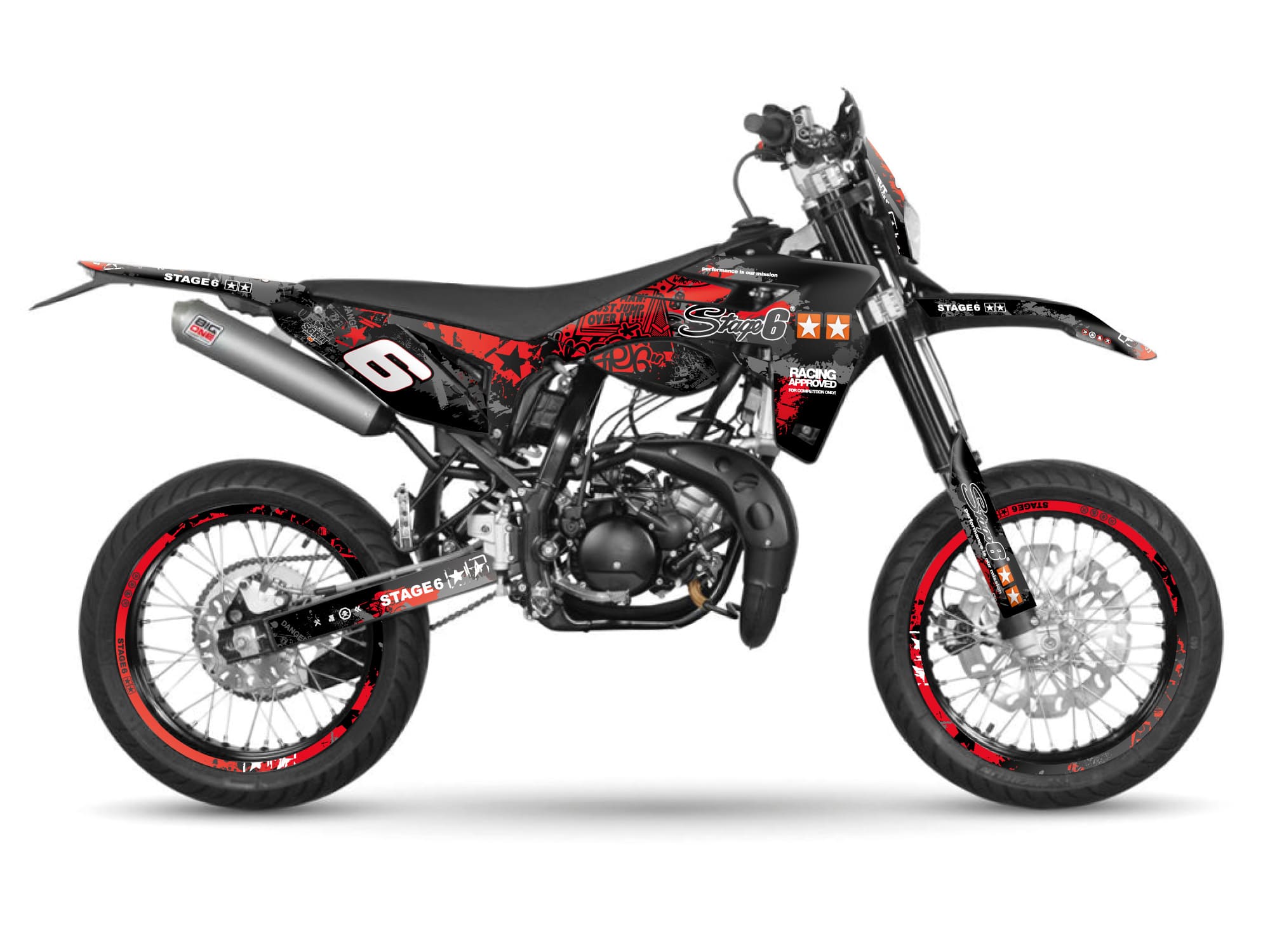 S6-058806/RE Kit deco Stage6 rosso - nero Sherco SM 50