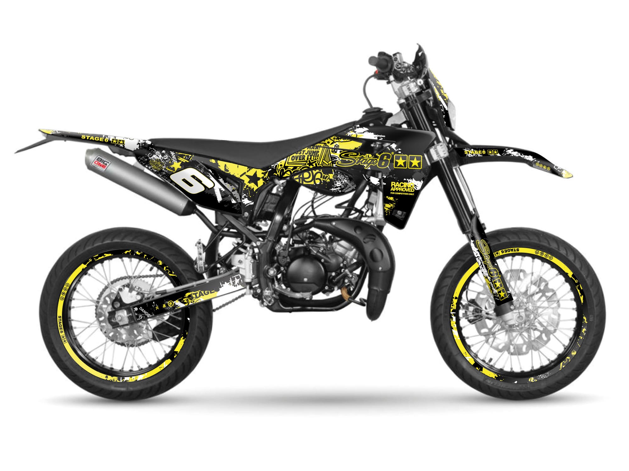S6-058806/YE Kit deco Stage6 giallo - nero Sherco SM 50