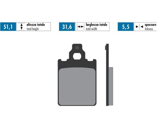 P174.0025 Brake pads Polini Original Piaggio Quartz / Skipper
