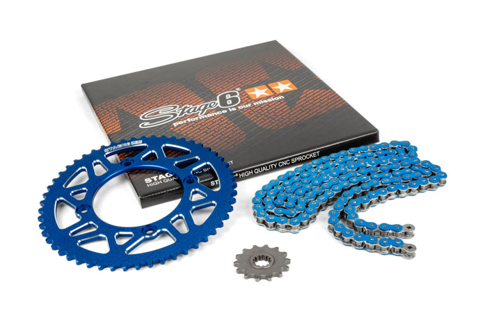 S6-2118814/BL Kit catena 14x53 - 420 Stage6 alu CNC Blu Beta RR, COD: S6-2118814/BL