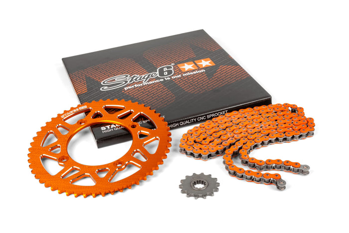 S6-2118814/OR Kit catena 14x53 - 420 Stage6 alu CNC Arancione Beta RR, COD: S6-2118814/OR