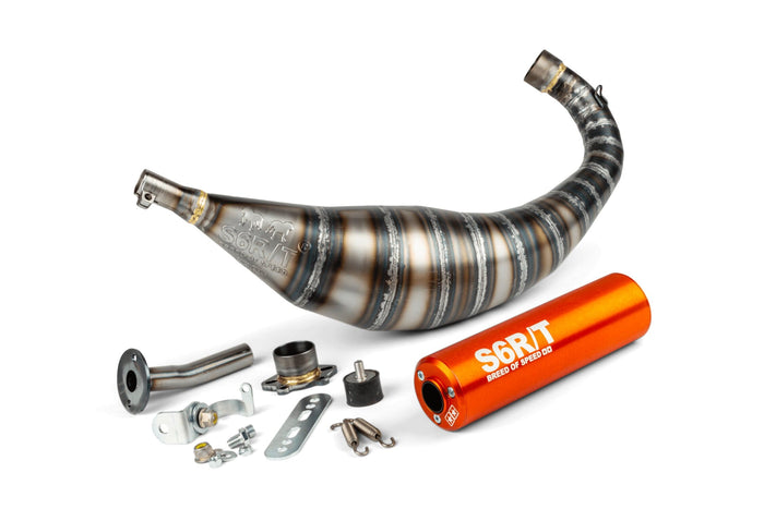 s6-96193951/or marmitta stage6 r/t 90 - 100cc cnc arancio derbi senda (d50b0) stage6 rt, COD: S6-96193951/OR