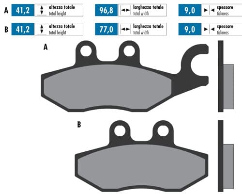 P174.0097 Pastiglie freno Polini Original (pinza a destra) Piaggio X-Evo, COD: P174.0097