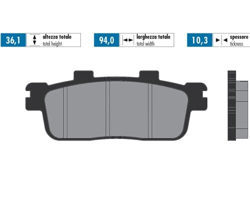 P174.0100 Brake pads Polini Original Kymco Xciting