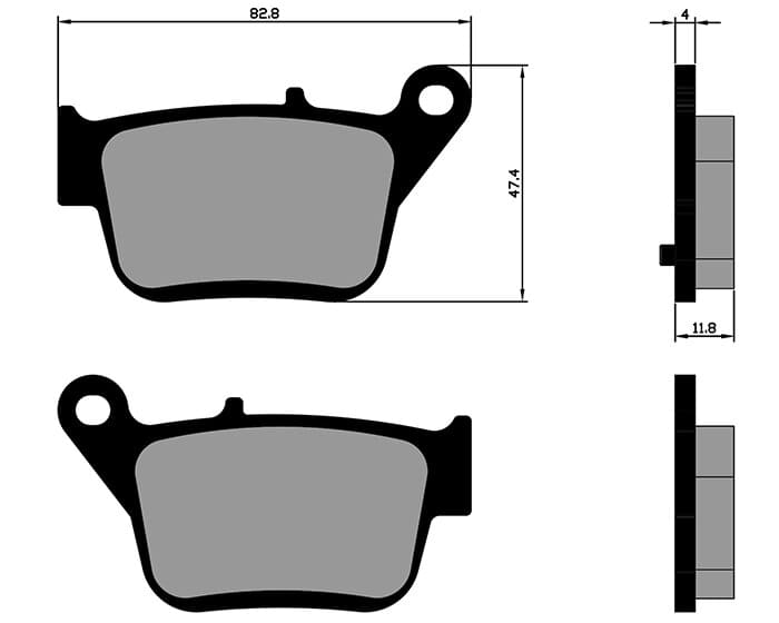 P174.0188 Pastiglie freno Polini Original posteriore Kymco Maxsym 400, COD: P174.0188