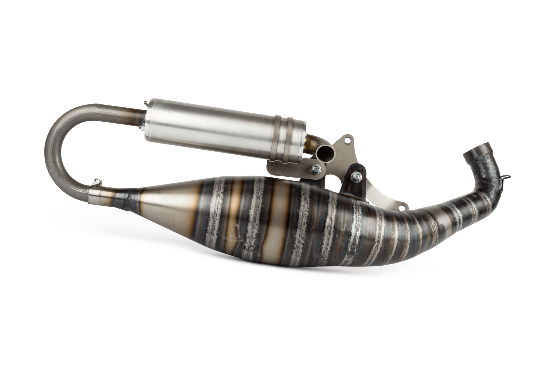 OPU012 Scarico Ottopuntouno R-18 100cc per carter Malossi RC-one Minarelli