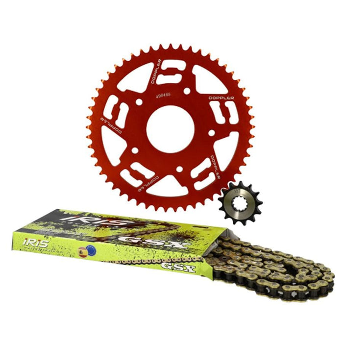 CGN503780 Kit Catena alluminio rosso 13x53 - 420 Doppler Peugeot / Rieju