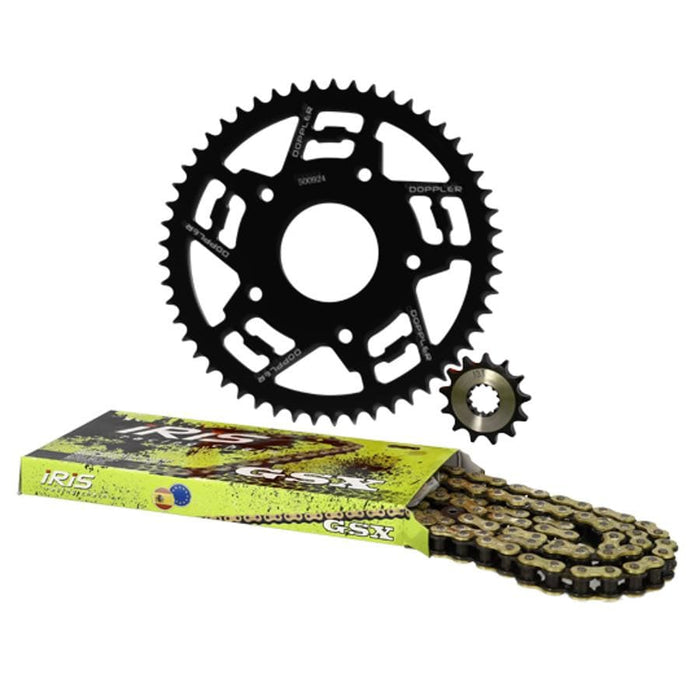CGN503781 Kit Catena alluminio nero 13x53 - 420 Doppler Peugeot / Rieju