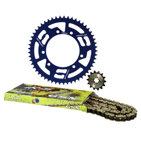 CGN509941 Kit Catena alluminio blu 14x53 - 420 Doppler Derbi Senda X-treme