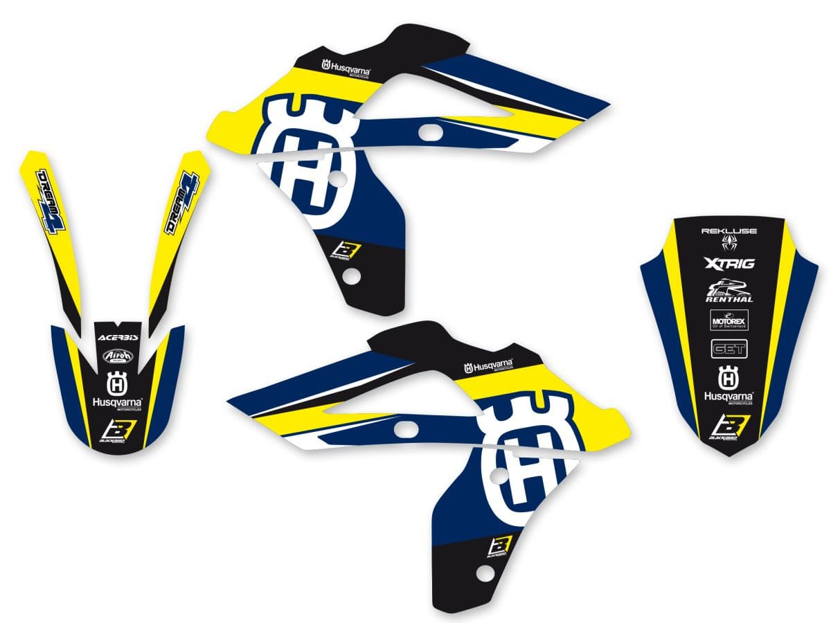 BB-43025683 Blackbird Dream 4 yellow fairing deco kit HusqvarnaCR 125 2006-2008
