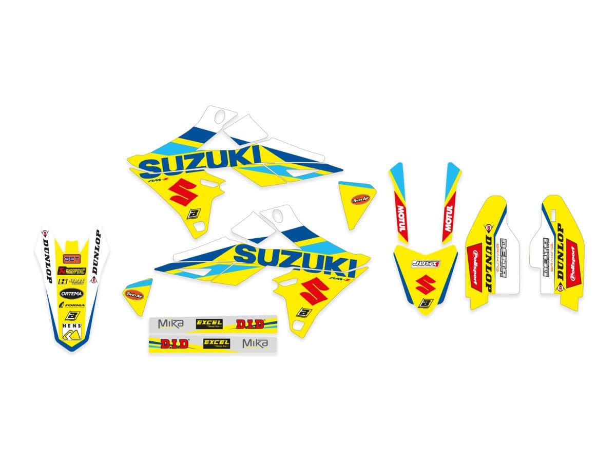 BB-43025915 Kit deco carena completo con coprisella Blackbird Replica Suzuki 2020 RM-Z 250 / 450 dopo 2018, COD: BB-43025915