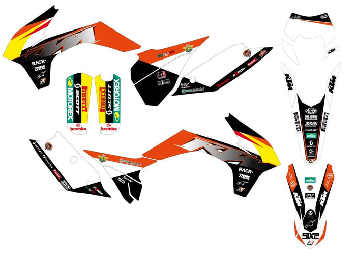 BB-43026683 Kit deco carena Blackbird KTM Trophy 2021 con coprisella SX / EXC 2013-2016