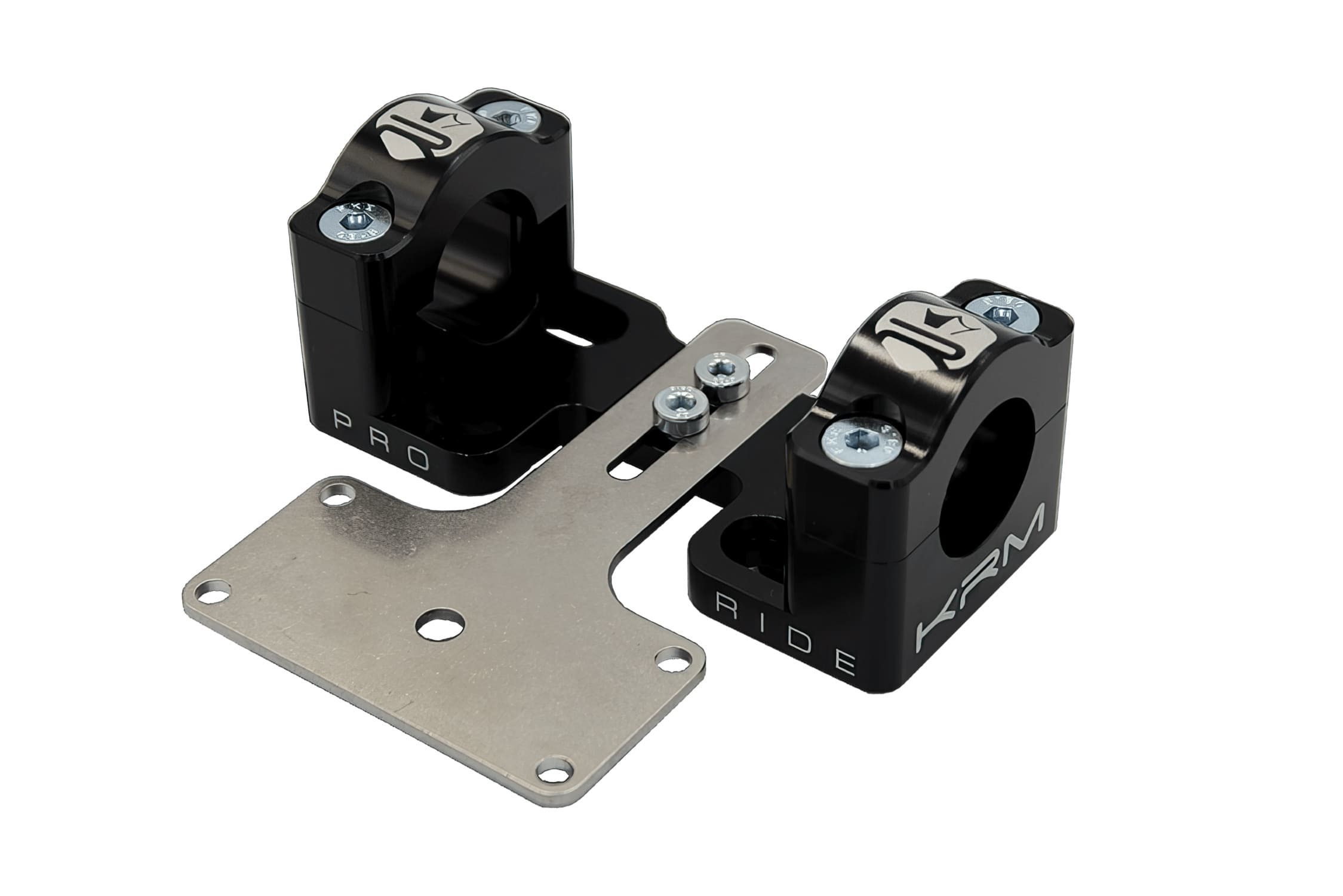 KR319F Fascette manubrio 28mm con supporto contachilometri KRM nero, COD: KR319F