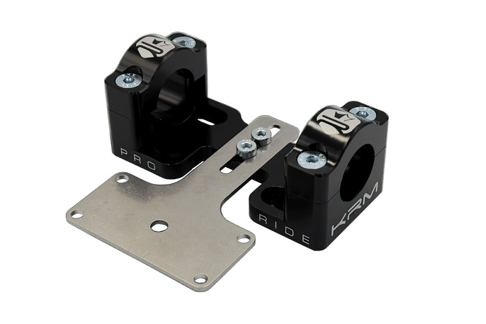 KR319F Fascette manubrio 28mm con supporto contachilometri KRM nero, COD: KR319F