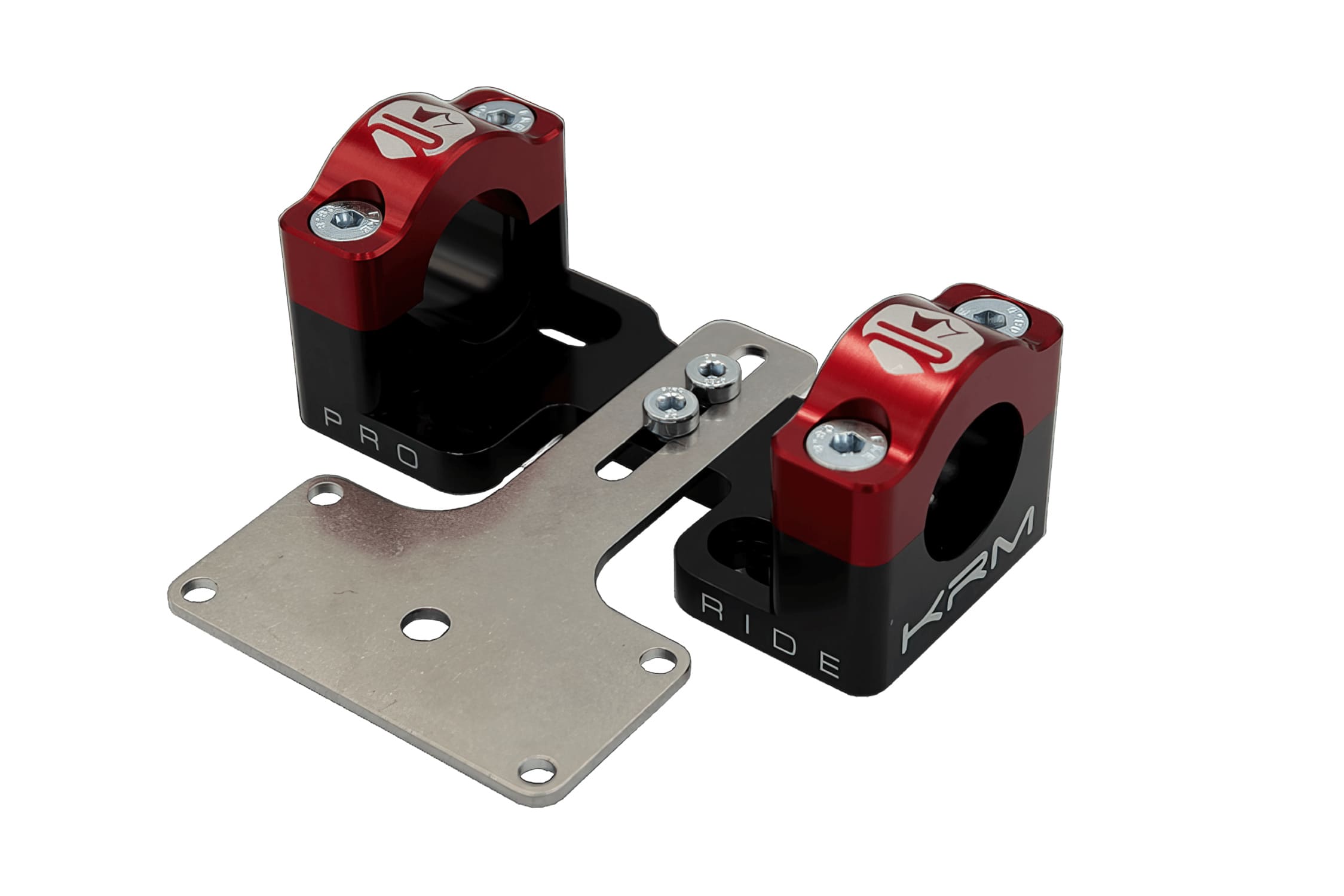 KR320F Fascette manubrio 28mm con supporto contachilometri KRM nero / rosso, COD: KR320F