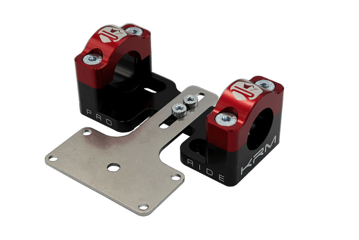 KR320F Fascette manubrio 28mm con supporto contachilometri KRM nero / rosso, COD: KR320F