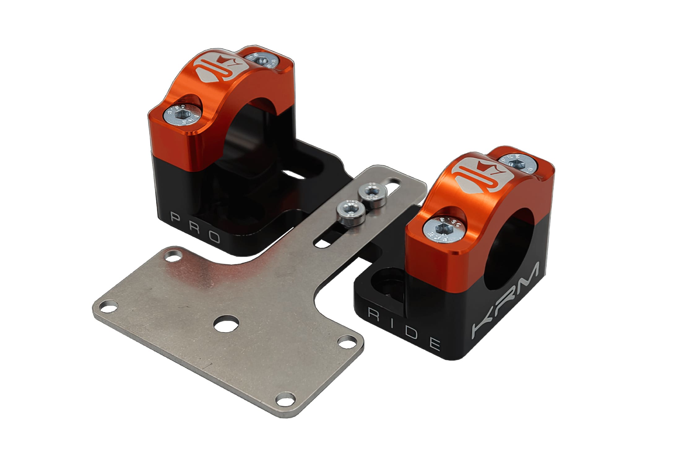 KR463F Fascette manubrio 28mm con supporto contachilometri KRM nero / arancione, COD: KR463F