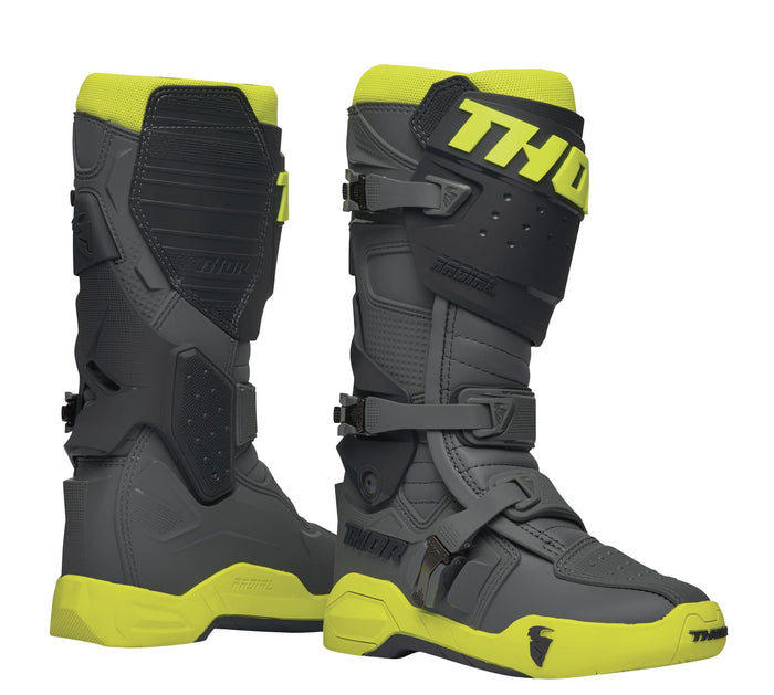 TH34102752 Stivali cross Thor Radial grigio / giallo fluo 49