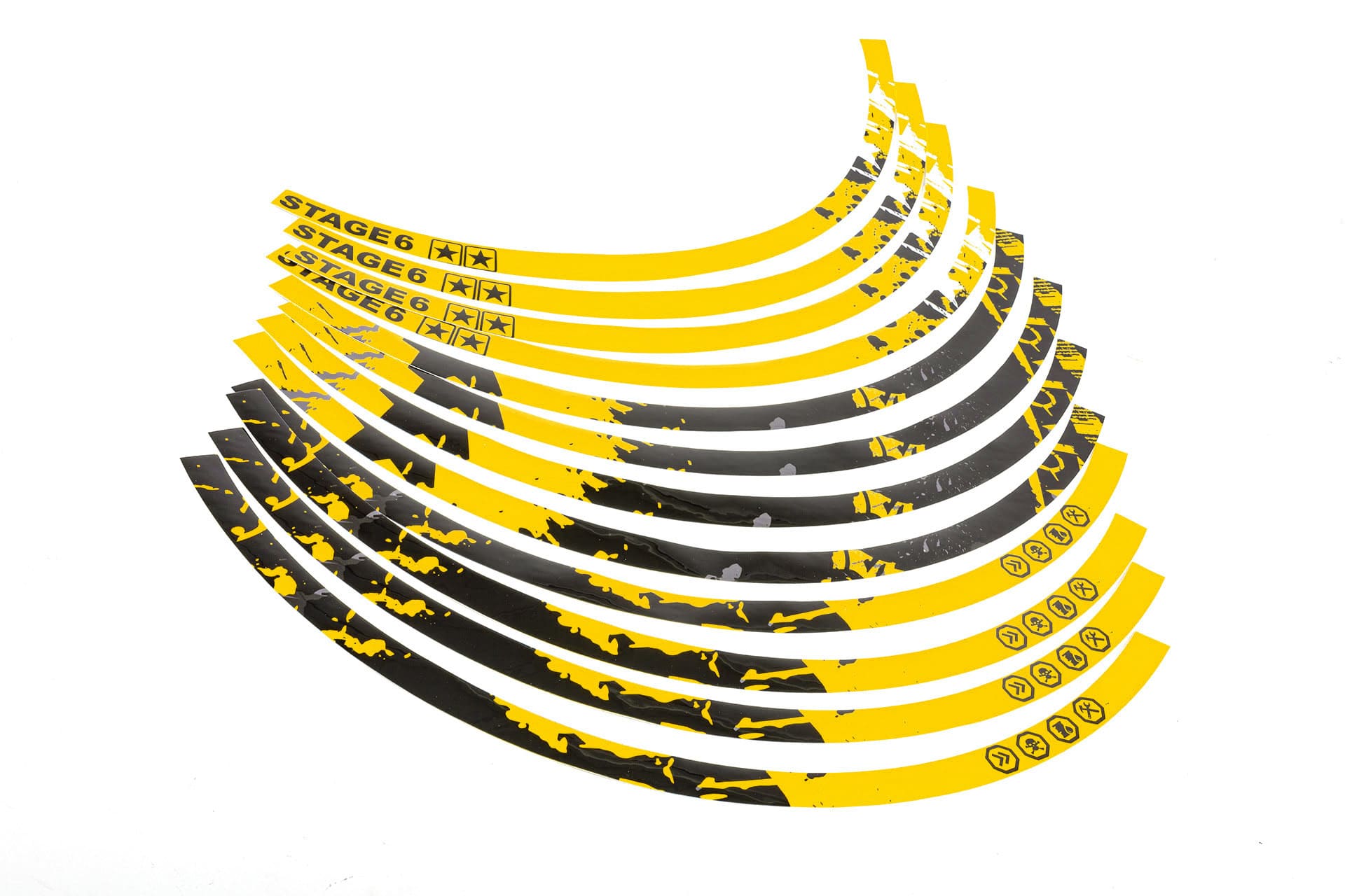 S6-0513.1/YE Kit adesivo cerchione 13" Stage6 giallo / nero, COD: S6-0513.1/YE