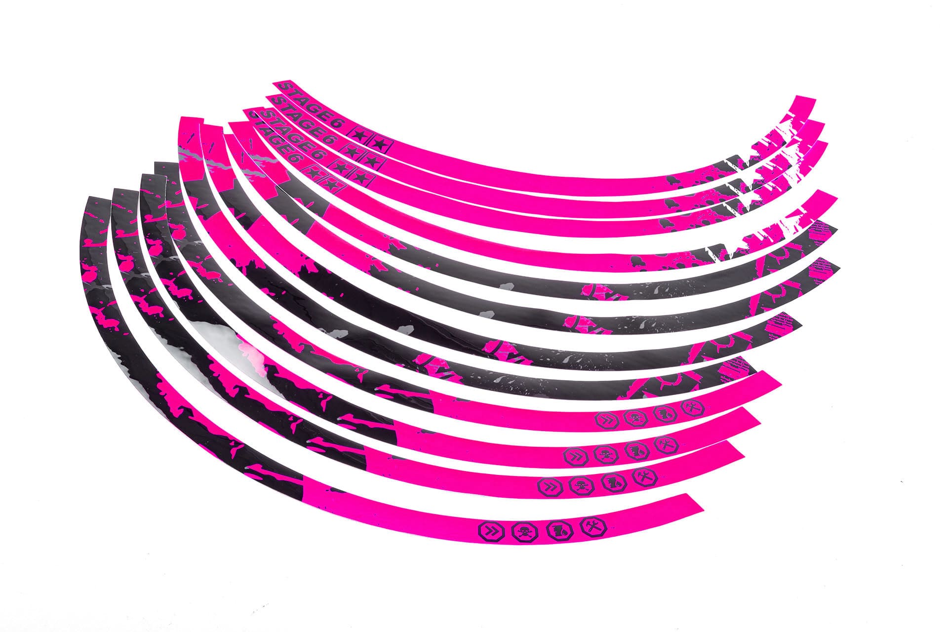 S6-0517/PK Kit adesivo cerchione 17" Stage6 rosa / nero, COD: S6-0517/PK