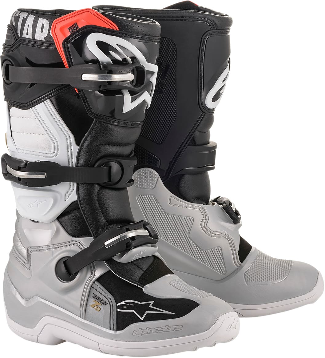 ALP34110557 Stivali Alpinestars Tech 7S argent / noir / rouge 42