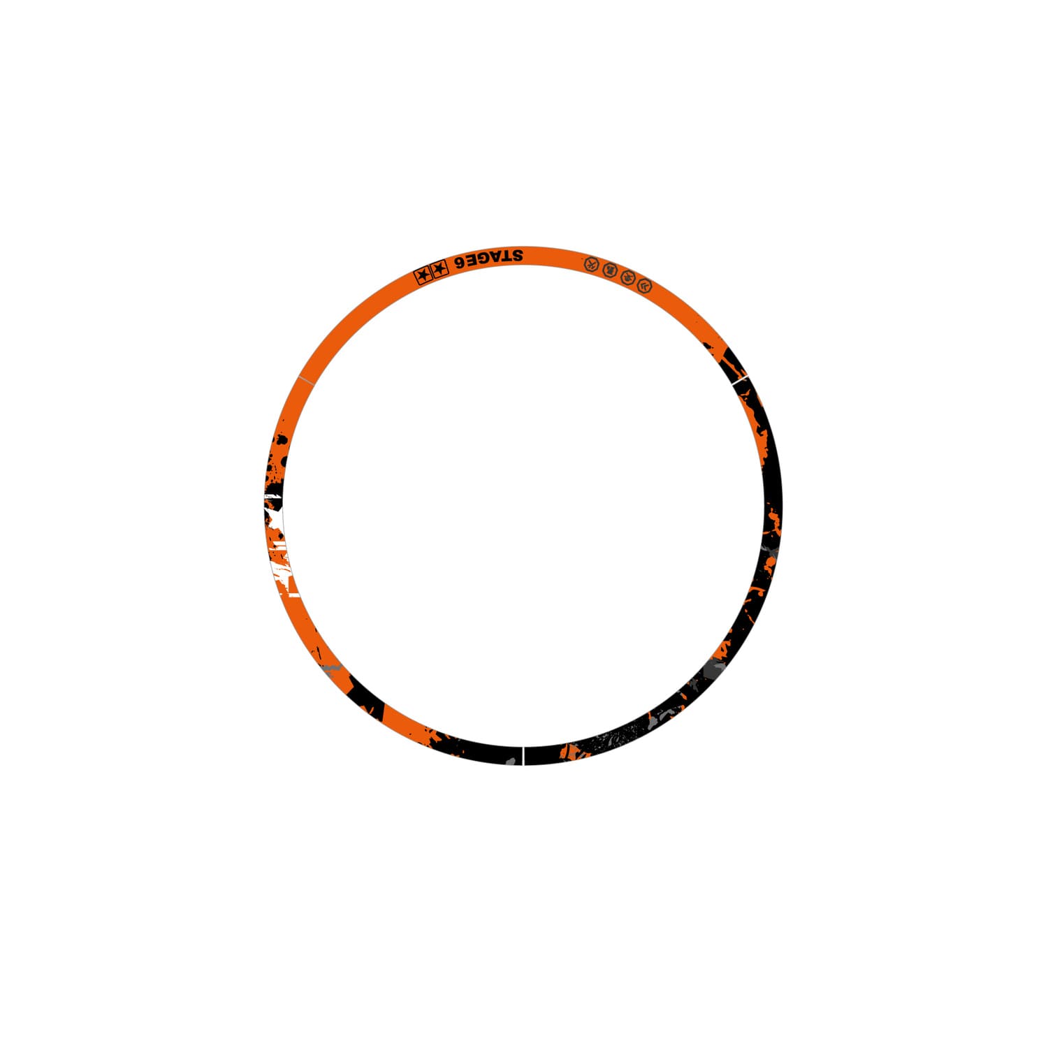 S6-0513.1/BK Kit adesivo cerchione 13" Stage6 arancione / nero, COD: S6-0513.1/BK