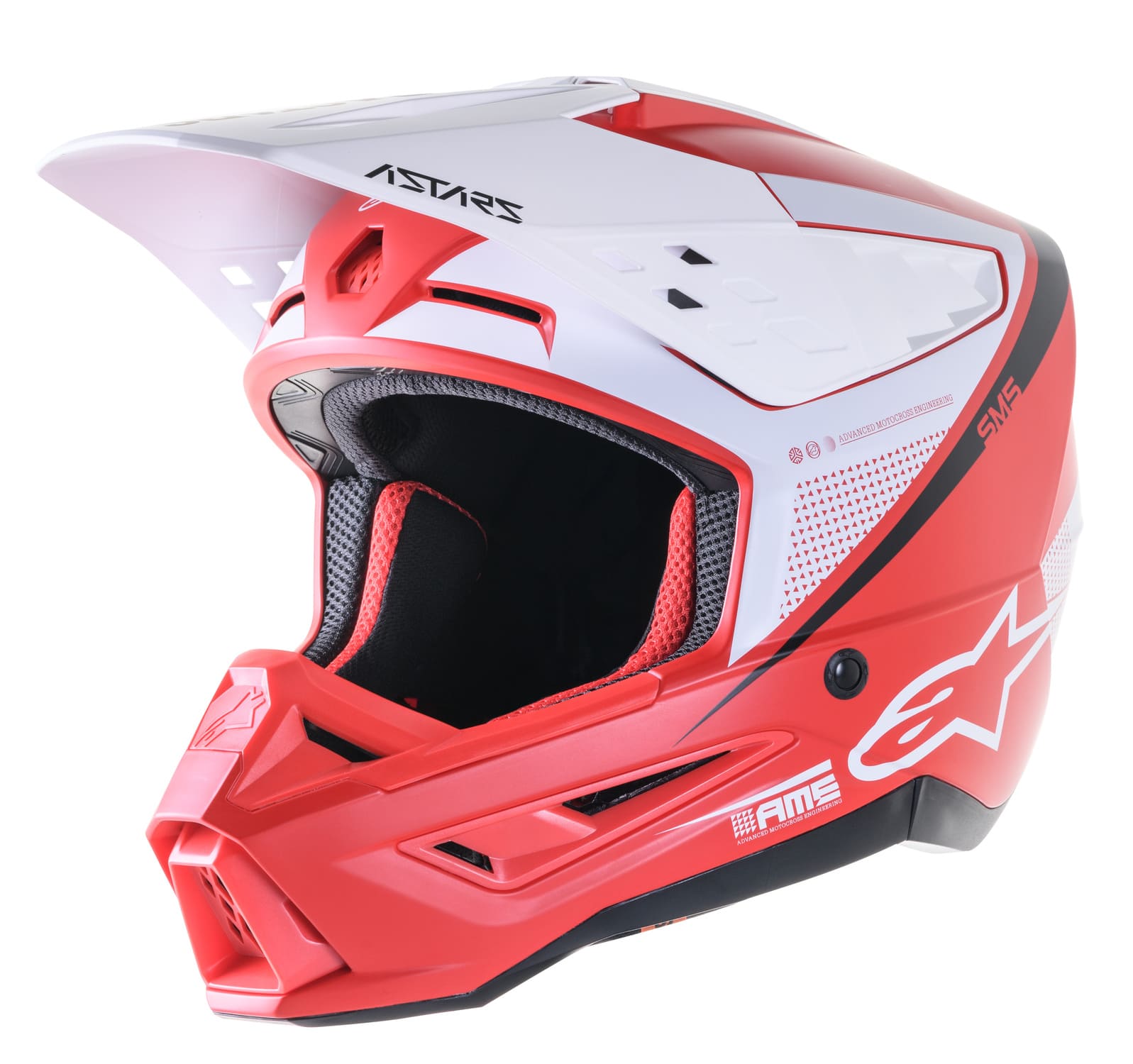ALP1107948 Alpinestars SM5 Rayon MX Helmet Red/White XL