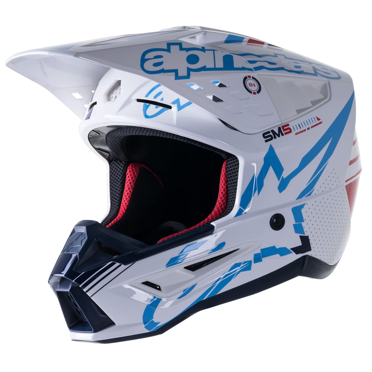 ALP1107968 Alpinestars SM5 Action MX Helmet White/Turquoise/Navy XL