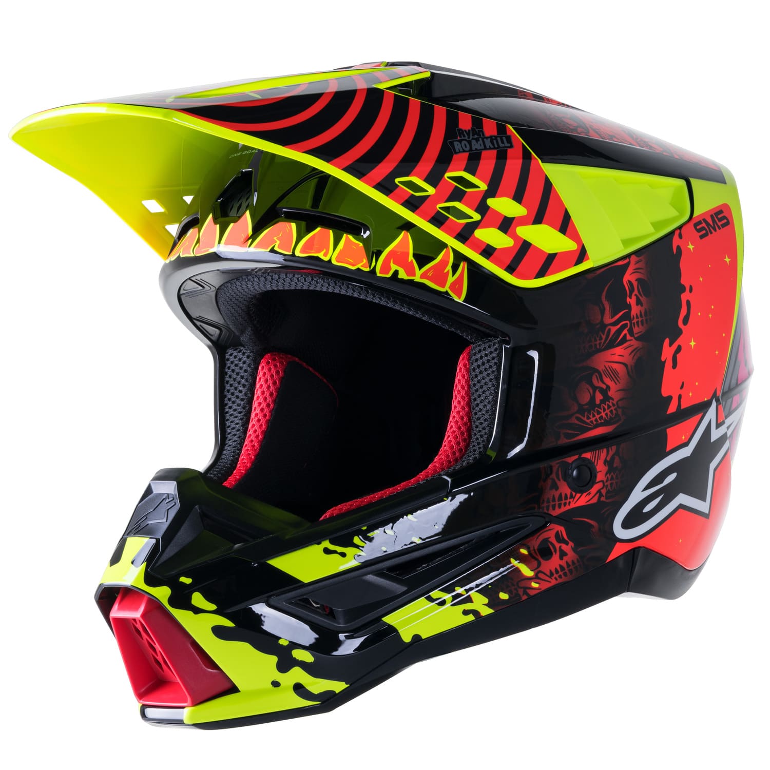 ALP1107956 Alpinestars SM5 Solar Flare MX Helmet Black/Fluorescent Red/Fluorescent Yellow XL