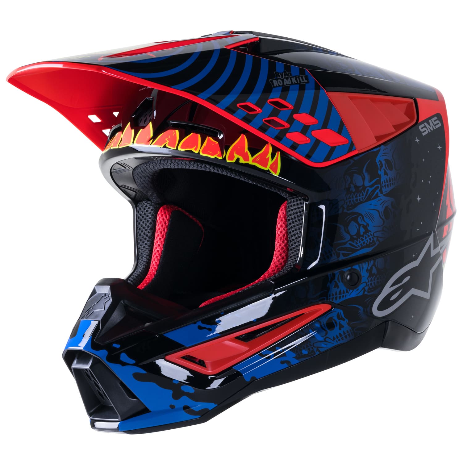 ALP1107936 Alpinestars SM5 Solar Flare MX Helmet Black/Blue/Fluorescent Red XL